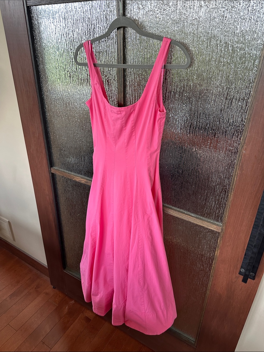 STAUD Pink Square-Neck Midi Dress - Picture 9 of 12
